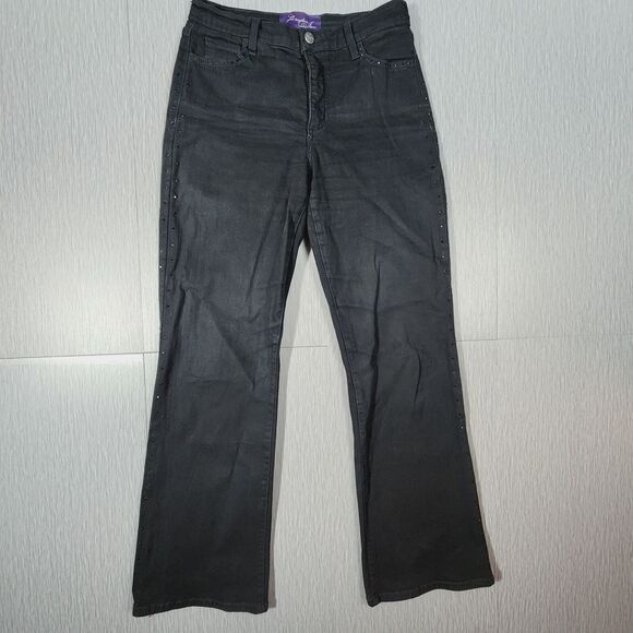 NYDJ Bootcut Jeans Rhinestone Embellished Tuck Technology Womens Size 4P - Picture 1 of 11
